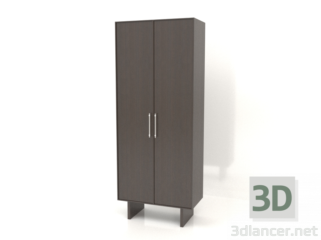 3D modeli Gardırop W 02 (800x400x2000, ahşap kahve) - önizleme