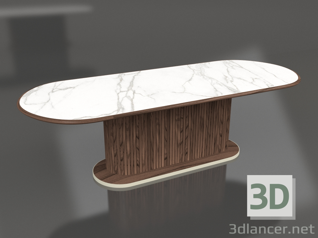 Modelo 3d Mesa de jantar Mesa completa oval mármore 250 - preview