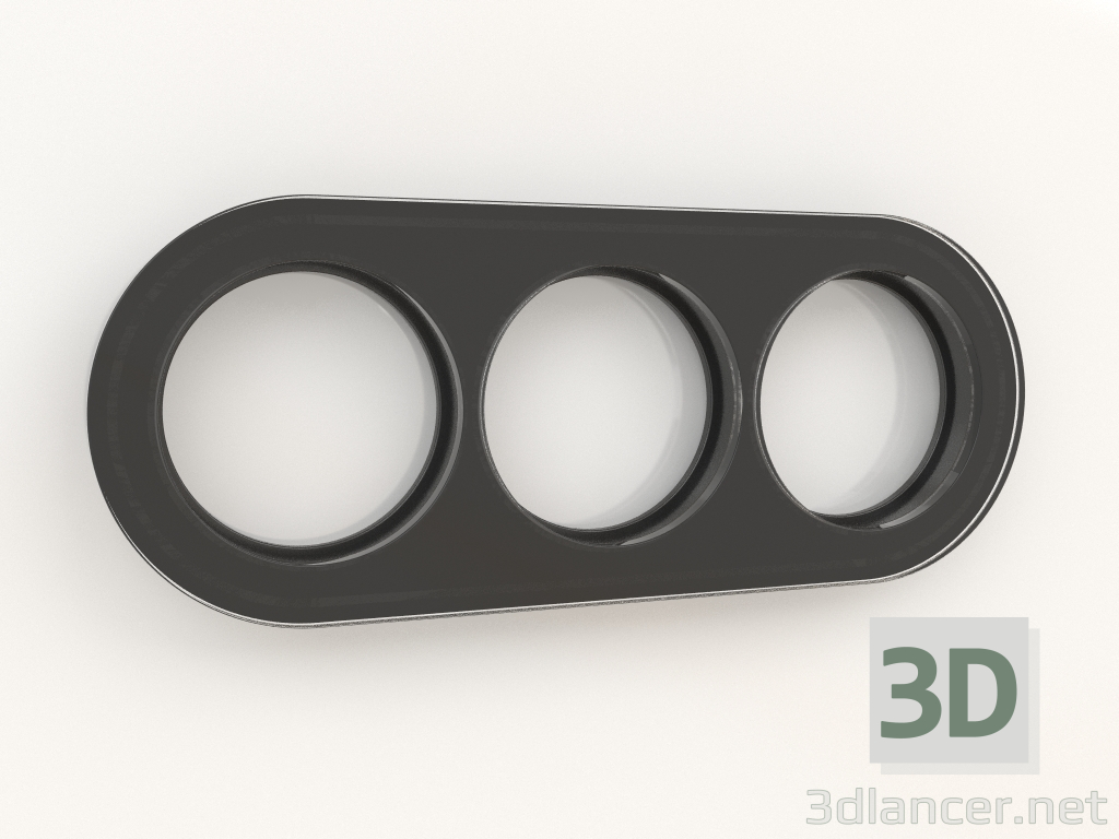 3d model Marco Favorit Runda para 3 postes (negro) - vista previa