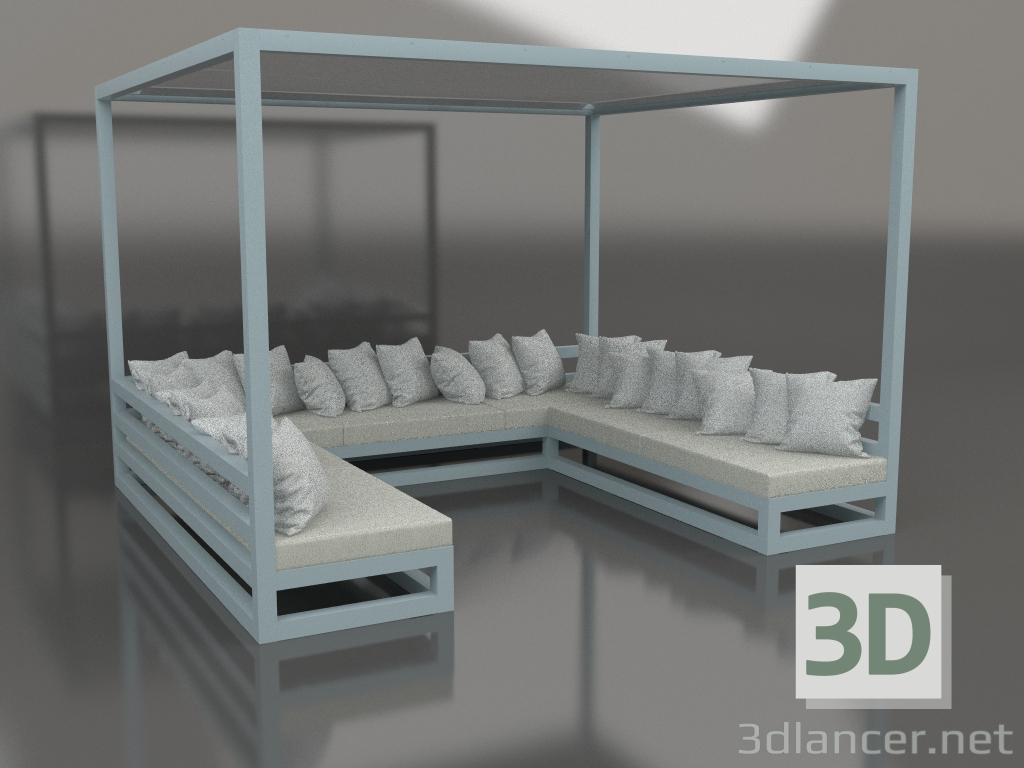 3d model Sofá (gris azul) - vista previa