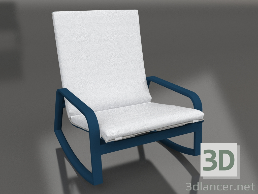 3d model Rocking chair (Grey blue) - preview