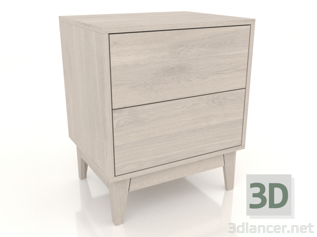 modèle 3D Table de chevet LEMAR 2 tiroirs (chêne blanchi) - preview modèle 3D Table de chevet LEMAR 2 tiroirs (chêne blanchi) - preview