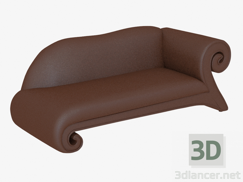 3d model Sofá en tapicería de cuero R160 - vista previa