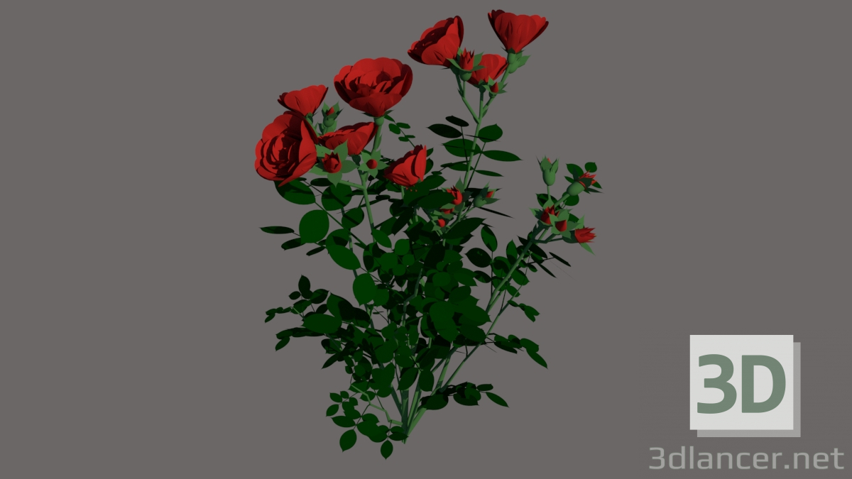 Modelo 3d FLOR ROSA - preview