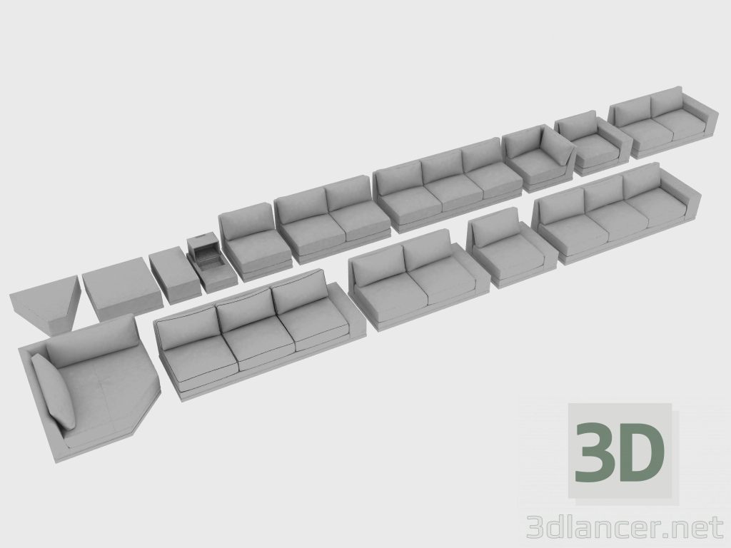 3D modeli Koltuk elemanları modüler COHEN - önizleme