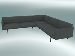 Corner sofa Outline (Remix 163, Black)