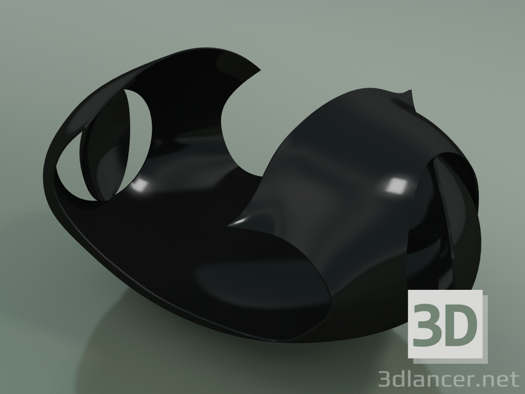 3d model Florero Onda (Negro) - vista previa