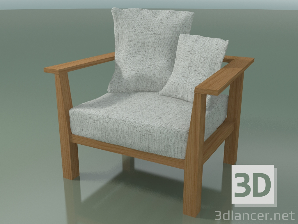 3d model Outdoor armchair, in teak, natural teak InOut (01) - preview