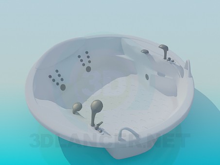 3d model Independiente baño-Jacuzzi - vista previa