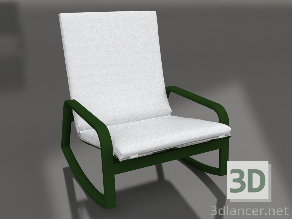 modèle 3D Chaise à bascule (Vert bouteille) - preview