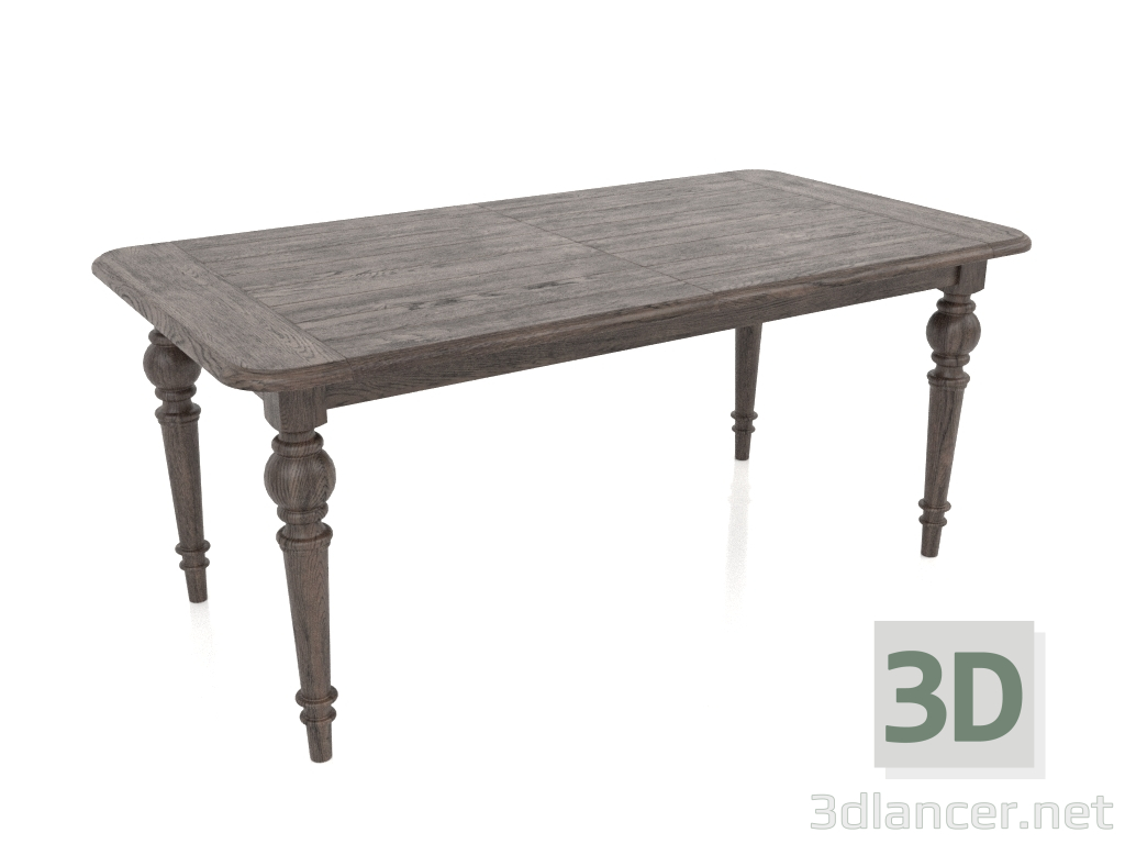 3d model Sliding dining table, folded, 1800 mm (black oak) - preview