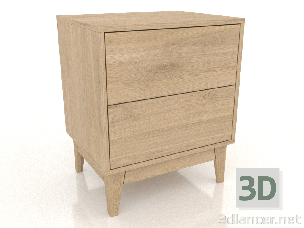 modèle 3D Table de chevet LEMAR 2 tiroirs (chêne éclairci) - preview modèle 3D Table de chevet LEMAR 2 tiroirs (chêne éclairci) - preview