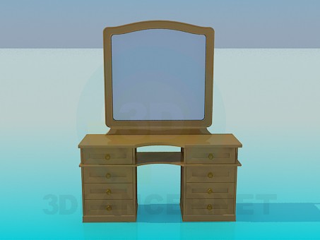 3d model Wooden mirror - preview