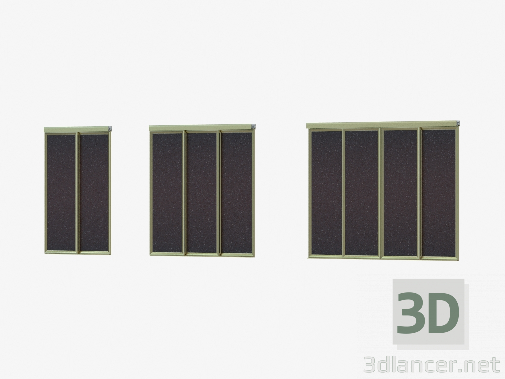 3D Modell Zwischenraum A4 Trennwand (Shampane Holz Wenge) - Vorschau