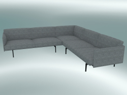 Corner sofa Outline (Vancouver 14, Black)