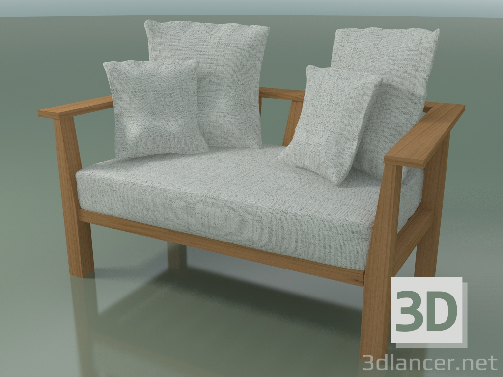 Modelo 3d Poltrona de exterior para dois, em teca InOut (02) - preview