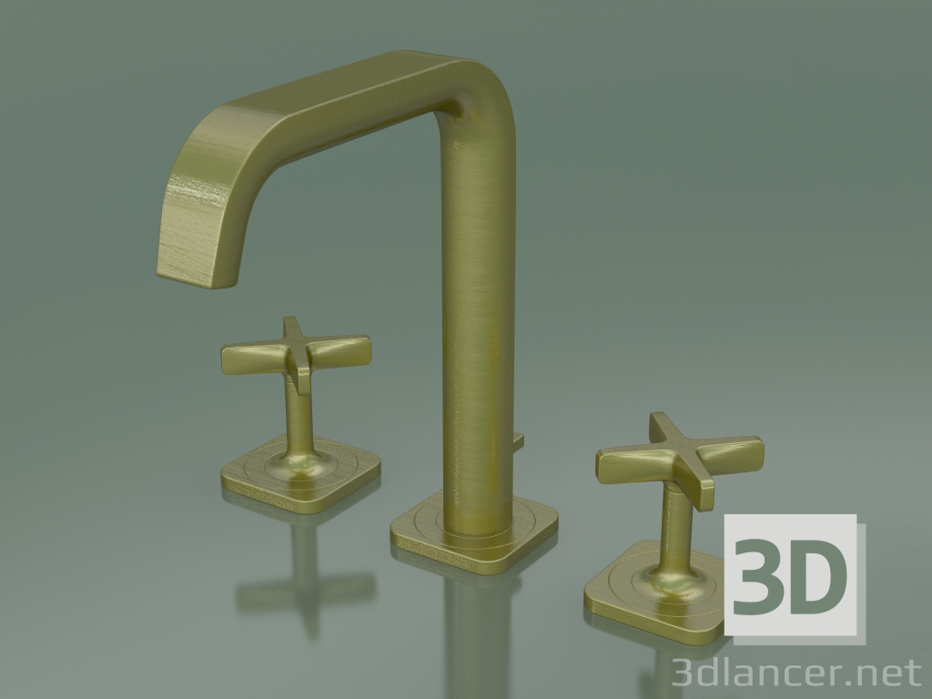 3d модель Смеситель для раковины 170 на 3 отверстия (36108950, Brushed Brass) – превью