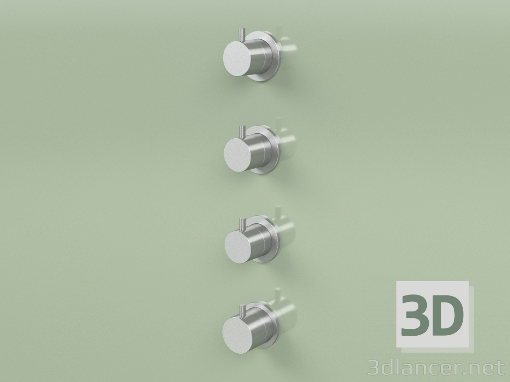 3d model Conjunto mezclador termostático con 3 llaves de paso (12 50, AS) - vista previa