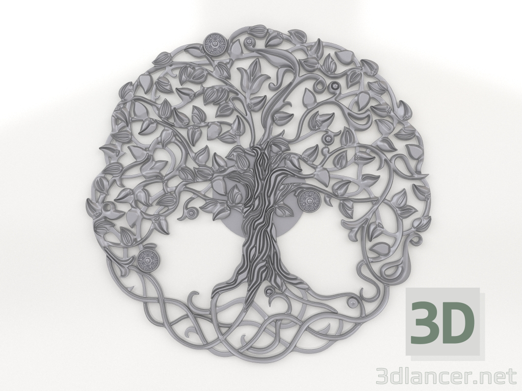 modello 3D Pannello ARBOL (argento) - anteprima