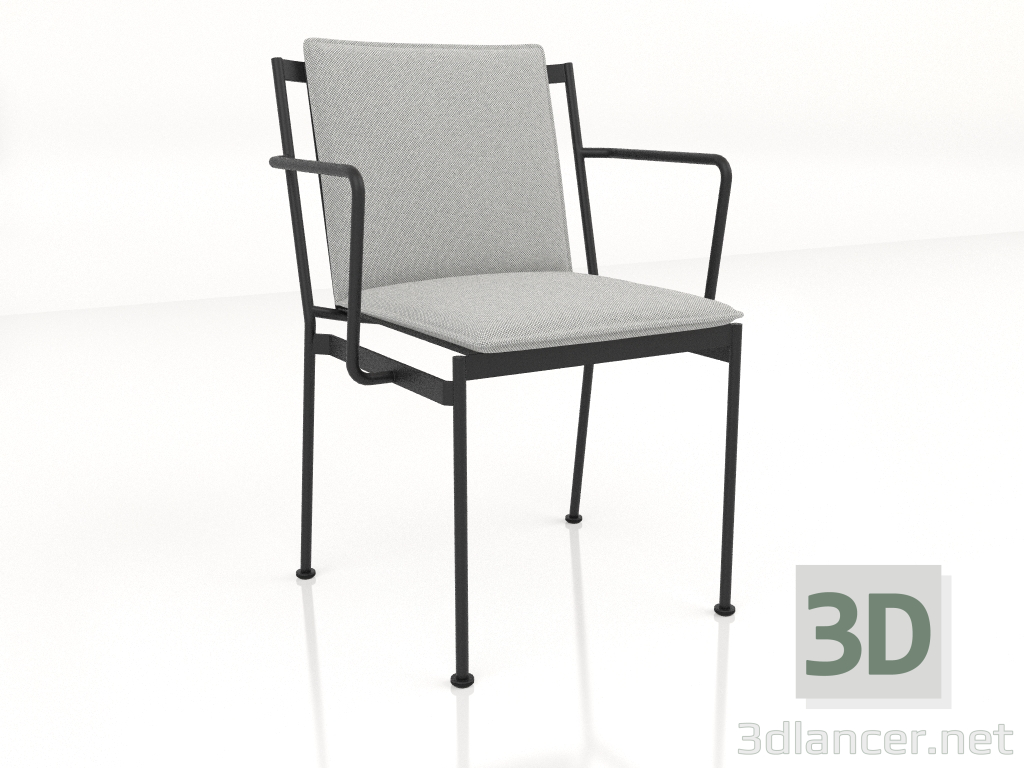 modèle 3D Chaise avec accoudoirs métalliques - preview