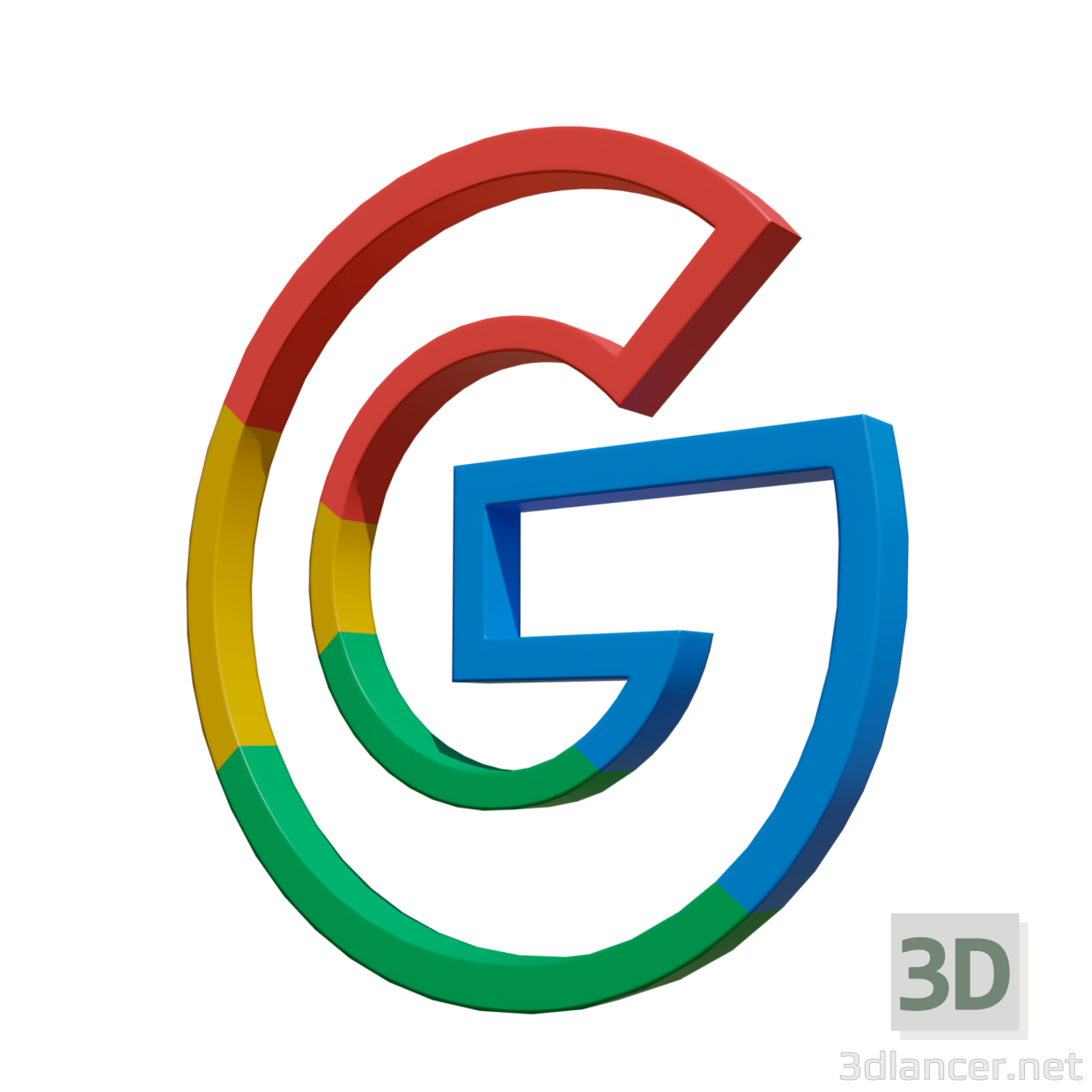 modèle 3D de Symbole multicolore de Google acheter - rendu