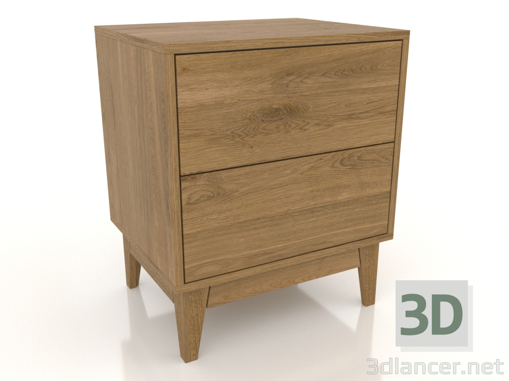 3d модель Тумба прикроватная LEMAR 2 ящика (натуральный дуб) – превью 3d модель Тумба прикроватная LEMAR 2 ящика (натуральный дуб) – превью