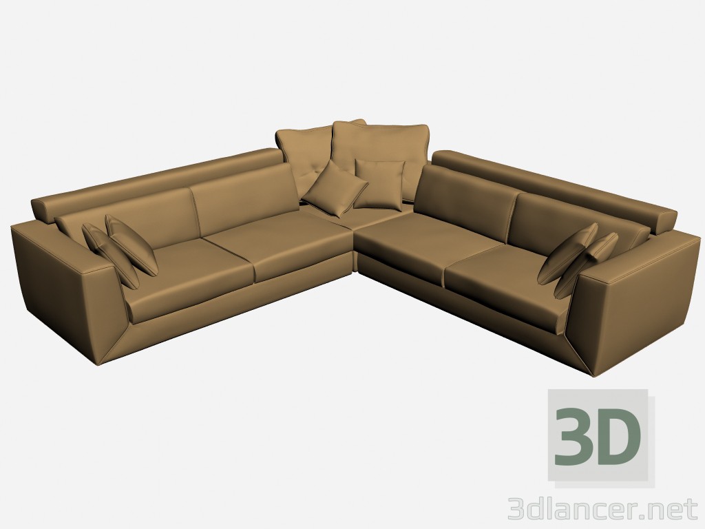 3D Modell Winkelabstand Sofa - Vorschau