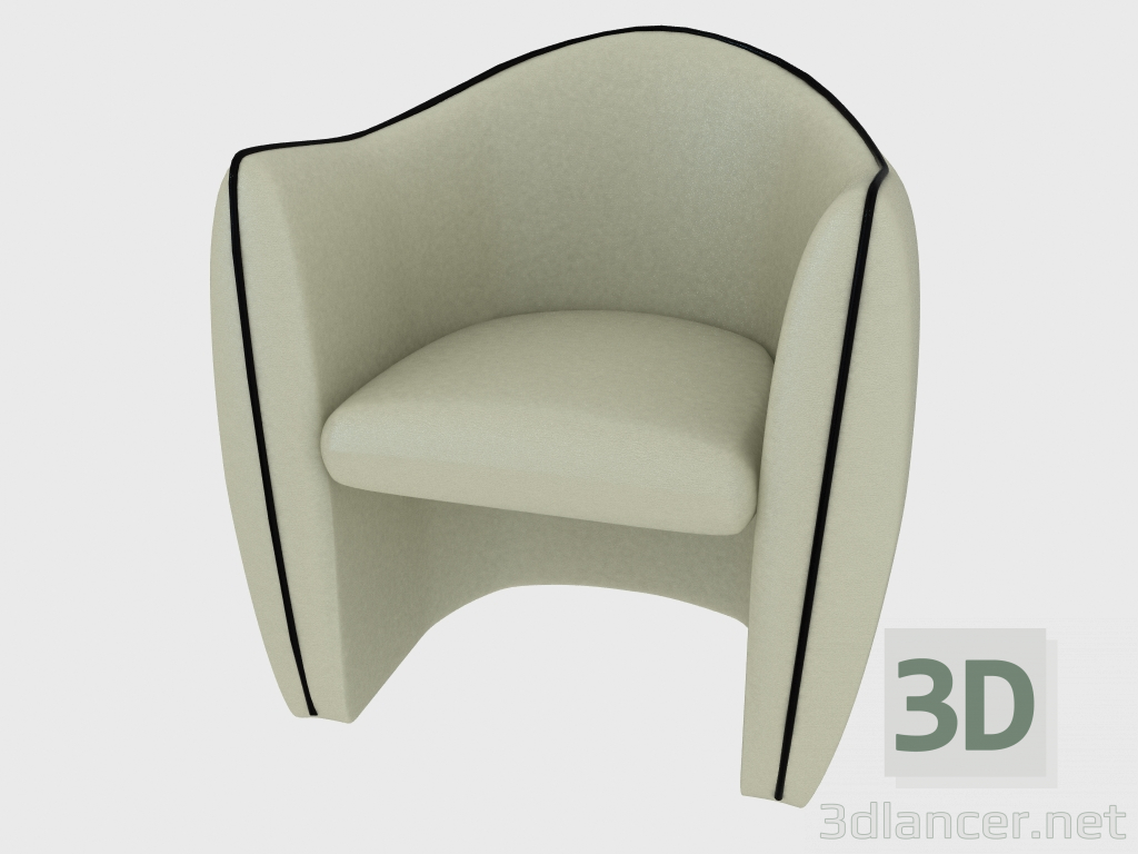 modello 3D Poltrona con decorazioni a contrasto - anteprima