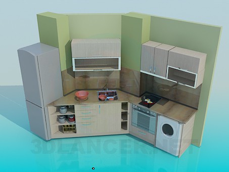 3d model Kitchen - preview