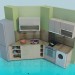 3d model Kitchen - preview