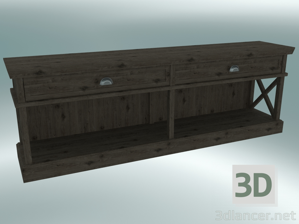 Modelo 3d Suporte de TV Cambridge com 2 gavetas grandes (Dark Oak) - preview