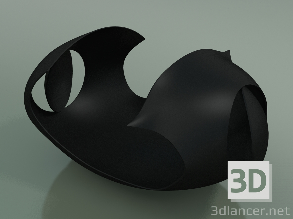 3d model Florero Onda (Matt Black) - vista previa