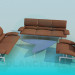 3d model A set of upholstered furniture, coffee table - preview