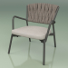 3d model Sillón con asiento blando 227 (Metal Ahumado, Cinturón acolchado Gris-Arena) - vista previa