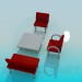 3d model Coffee table with chairs - preview