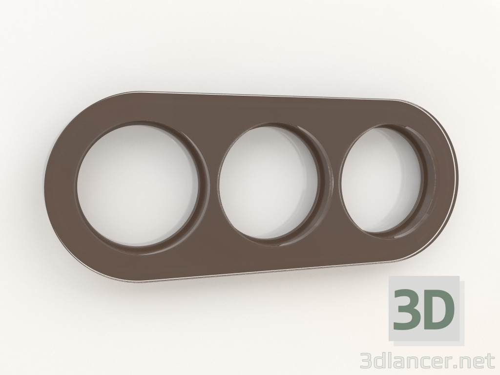 Modelo 3d Frame Favorit Runda 3 postagens (marrom) - preview