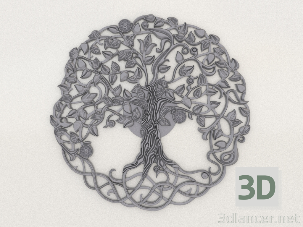 modello 3D Pannello ARBOL (argento) - anteprima