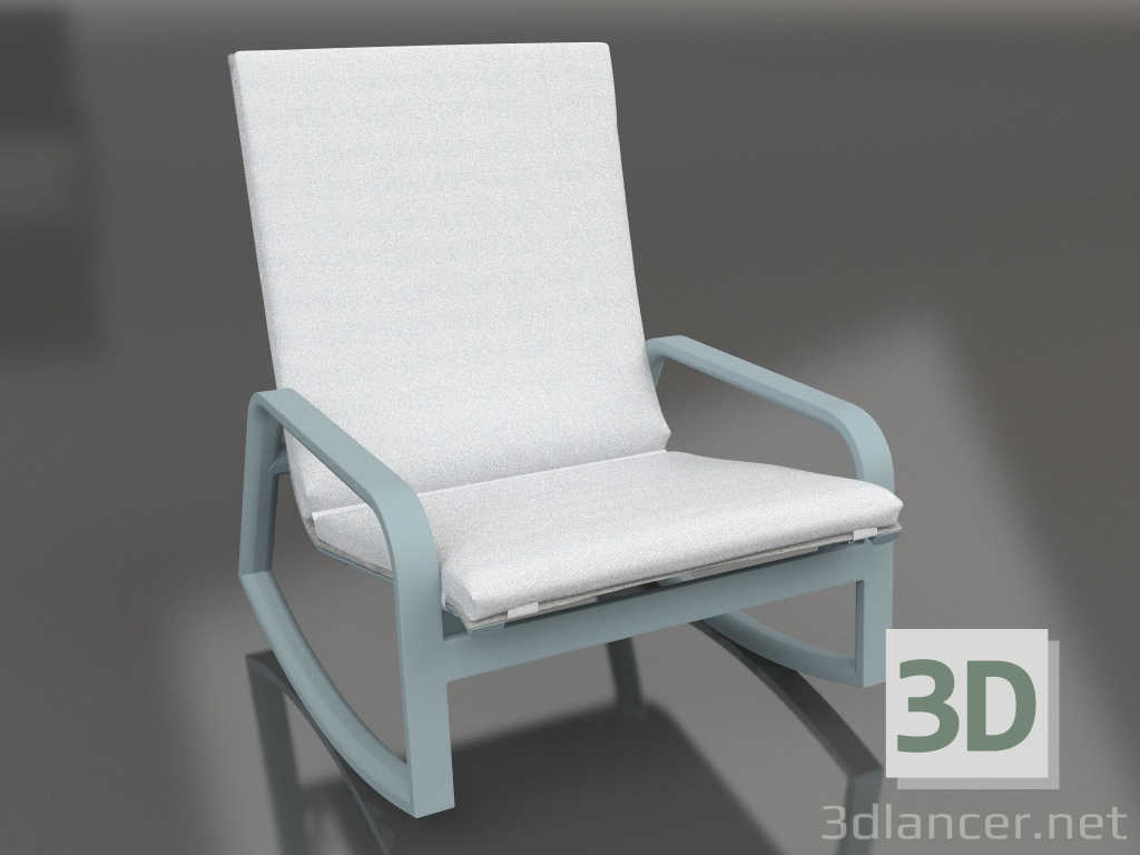 modèle 3D Rocking chair (Bleu gris) - preview