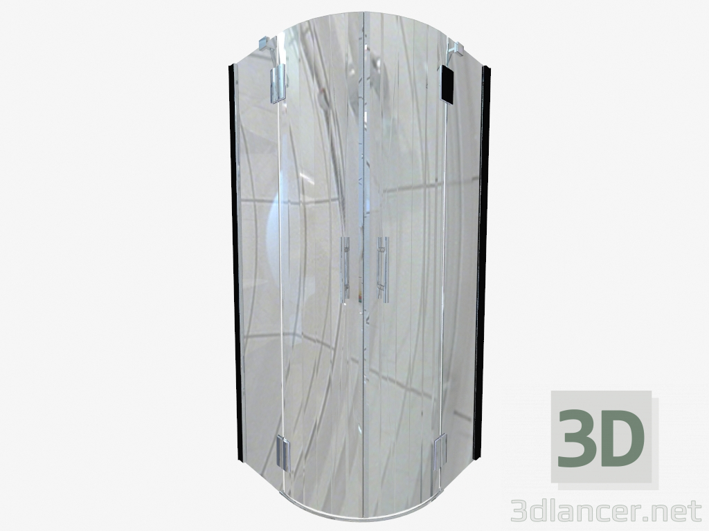 modello 3D Cabina semicircolare di quattro bicchieri da 90 cm Abelia (KTA 053P) - anteprima