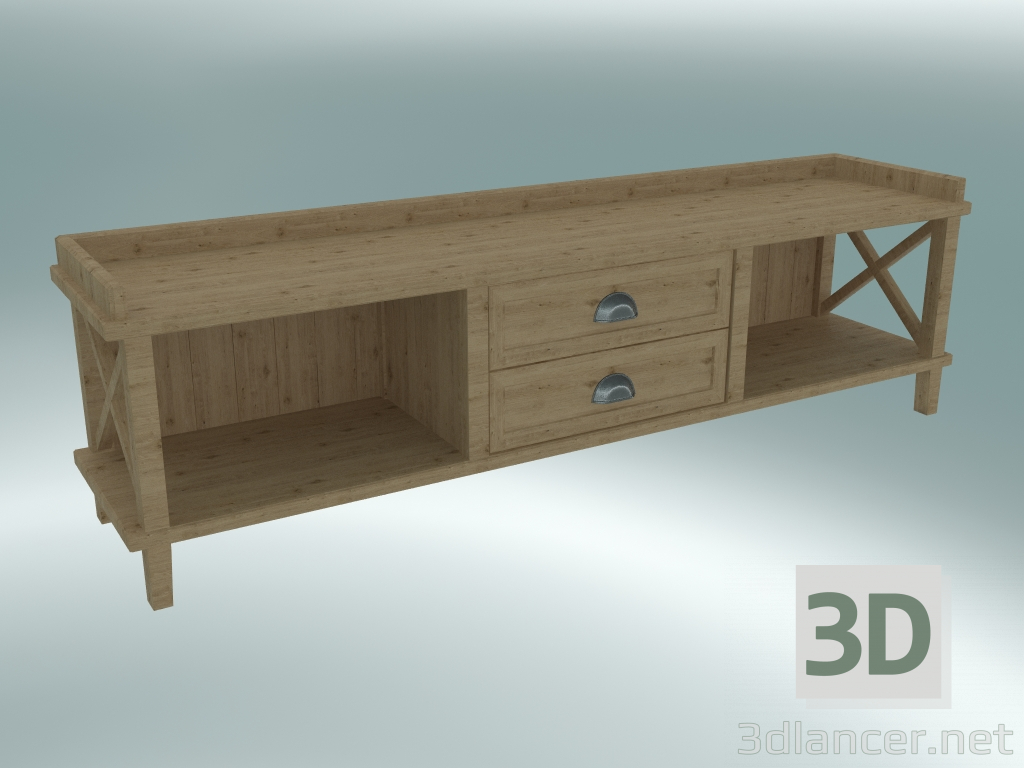 Modelo 3d Banco Cambridge com 2 gavetas (Gray Oak) - preview