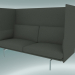 3D Modell Doppelsofa mit hoher Rückenlehne Outline (Fiord 961, Poliertes Aluminium) - Vorschau