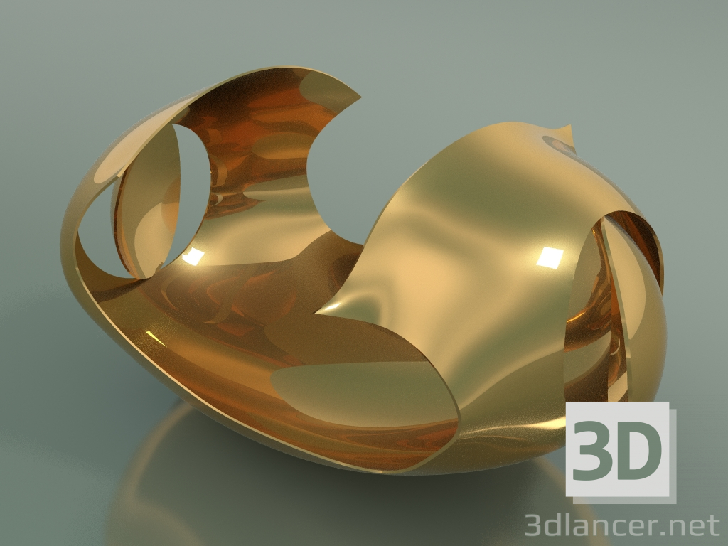 3d модель Ваза Onda (Gold) – превью