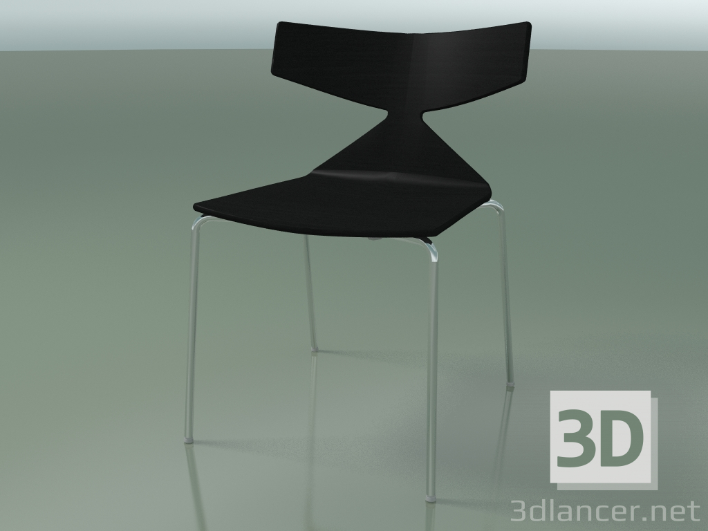 Modelo 3d Cadeira empilhável 3701 (4 pés de metal, preto, CRO) - preview