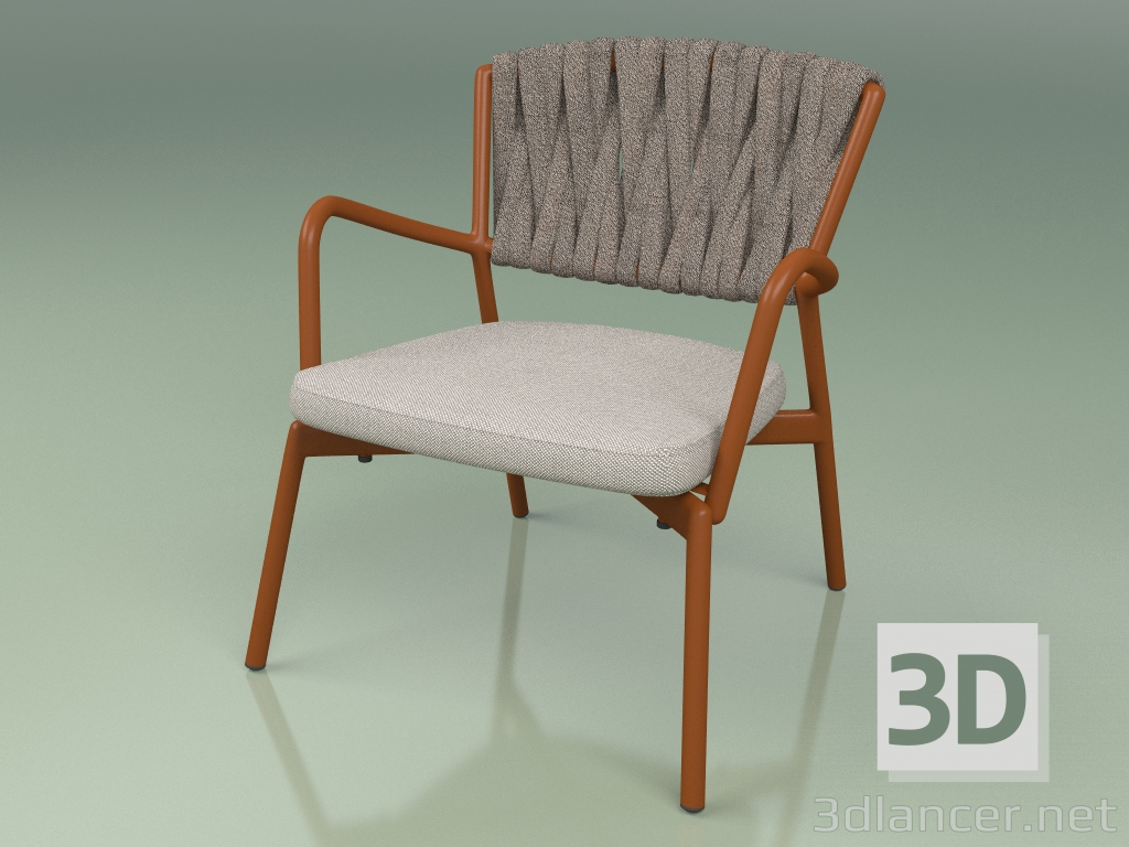 3d model Silla tapizada 227 (óxido de metal, cinturón acolchado gris arena) - vista previa