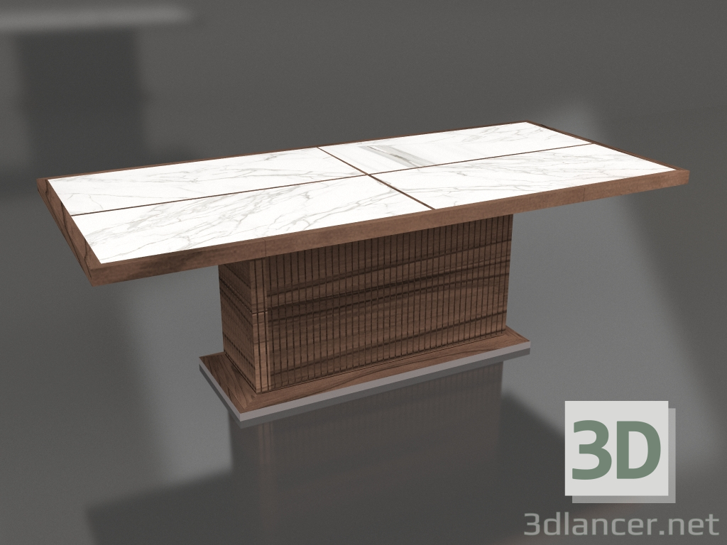 3d model Mesa de comedor Mesa completa rectangular 220 mármol - vista previa