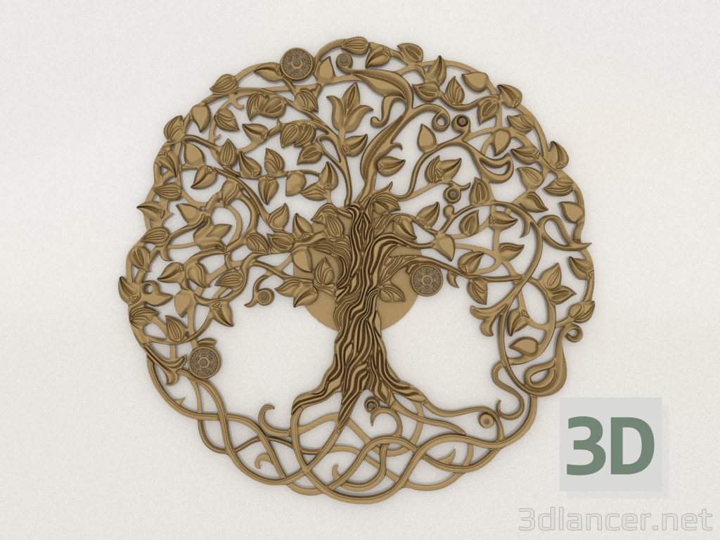 3D Modell Panel ARBOL (gold) - Vorschau