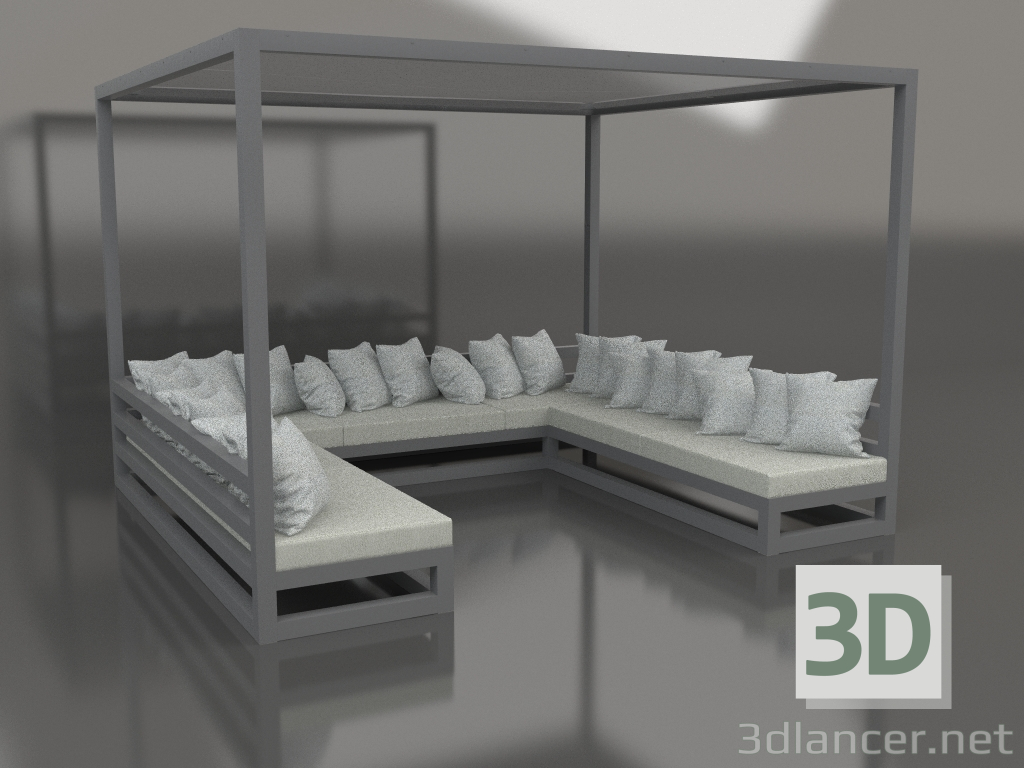 3d model Sofá (antracita) - vista previa