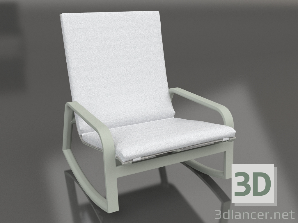 modèle 3D Chaise berçante (Gris ciment) - preview