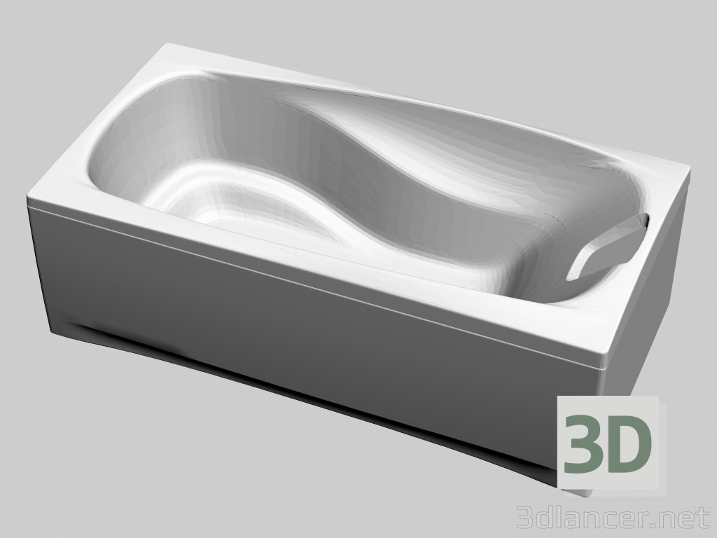 3D Modell Rechteckige Badewanne mit Paneelen XXL (190 x 95) - Vorschau