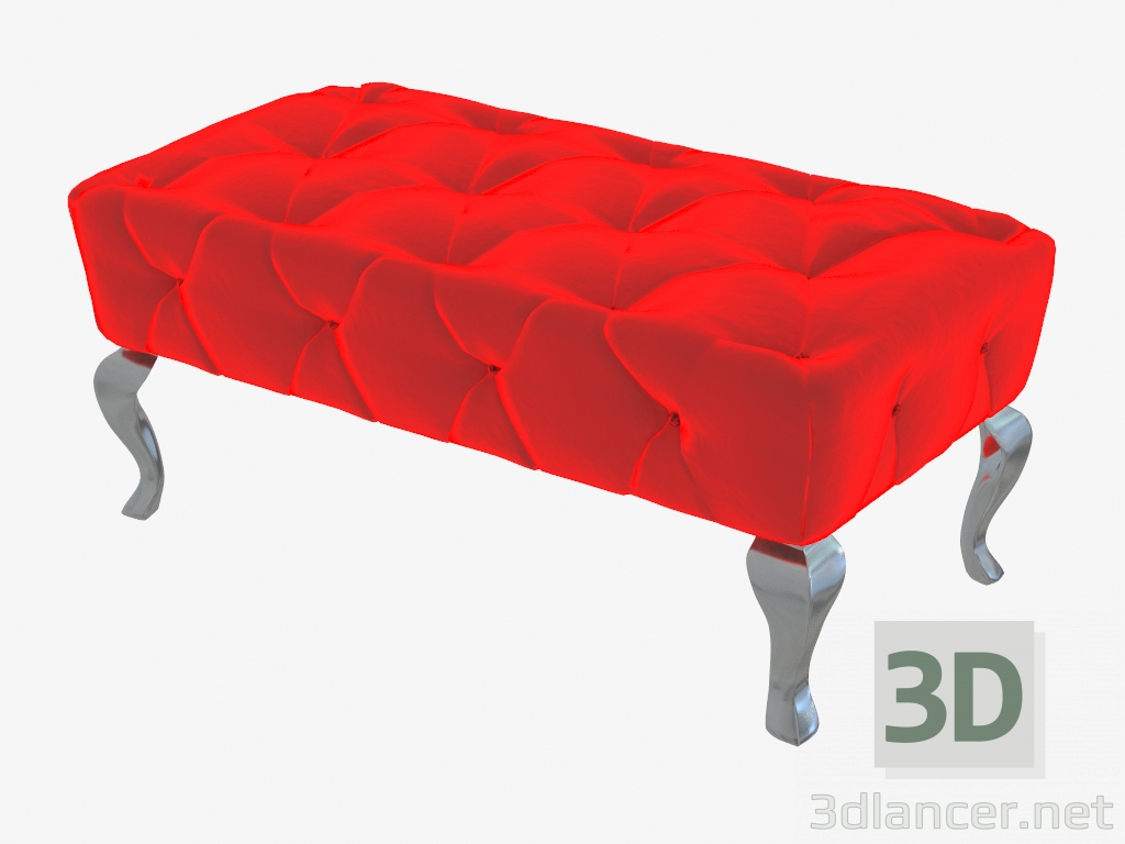 3d модель Пуф велюровый в стиле арт-деко C140 – превью